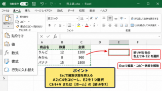 エクセルで貼り付けできないときの基本操作