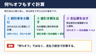 何パーセントオフの計算方法