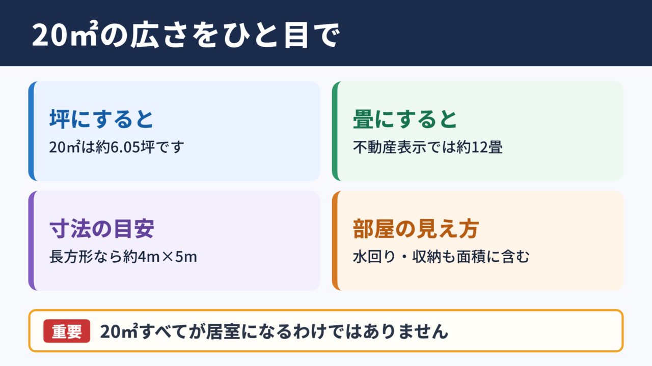 20平方メートルの広さの目安
