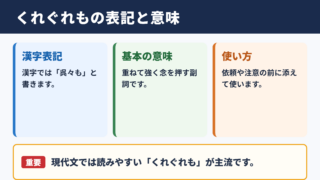 くれぐれもの漢字表記と基本の意味