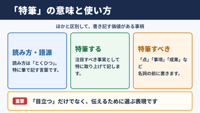 特筆の意味と基本的な使い方