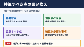 特筆すべき点の言い換え一覧表