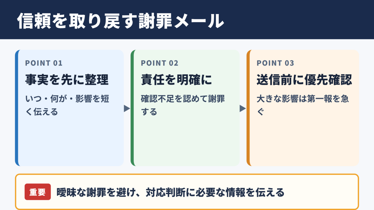 何度もミスした時の謝罪メールの基本方針