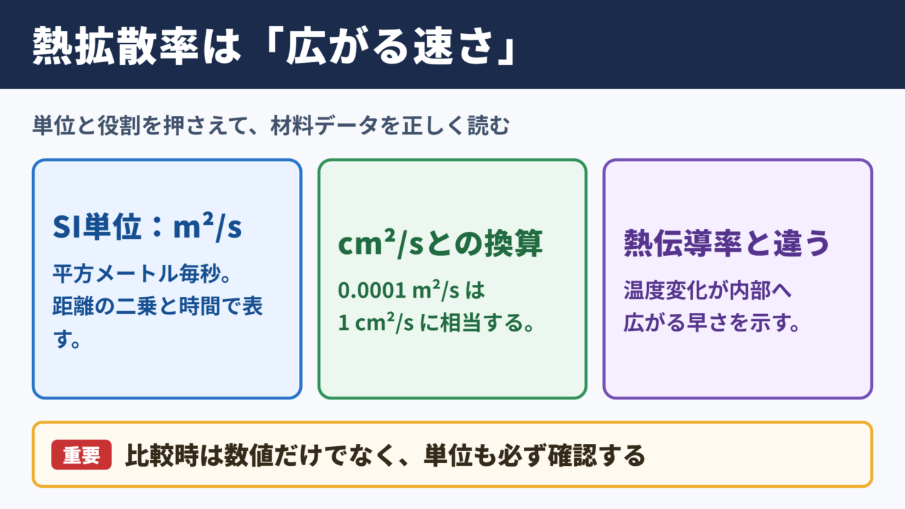 熱拡散率の単位と基本的な意味