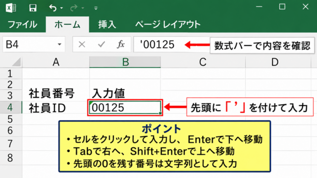 エクセルでデータを入力する基本操作 - セル選択と文字入力