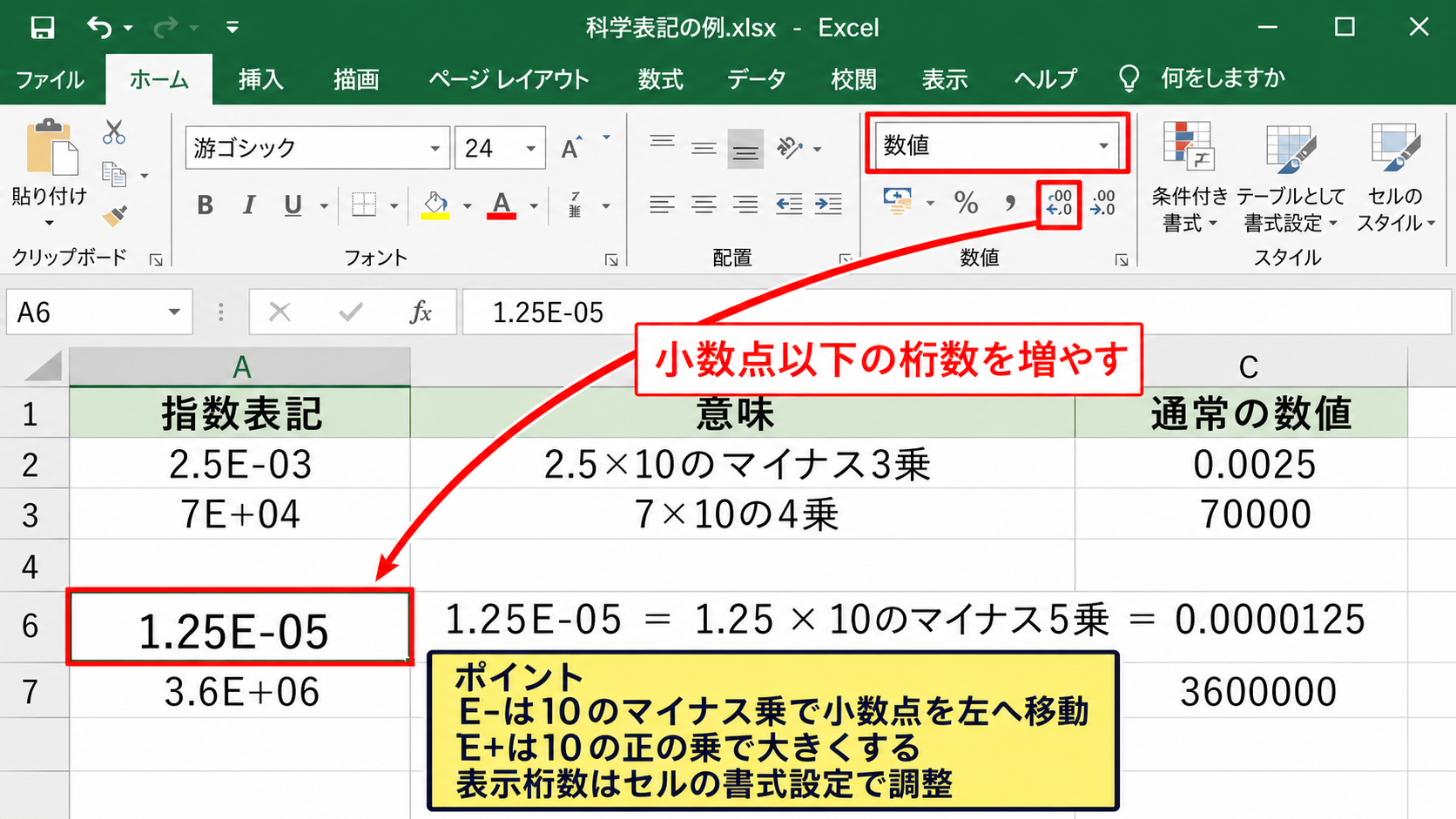 ExcelのE-が表す指数表記の意味【数値の仕組み】