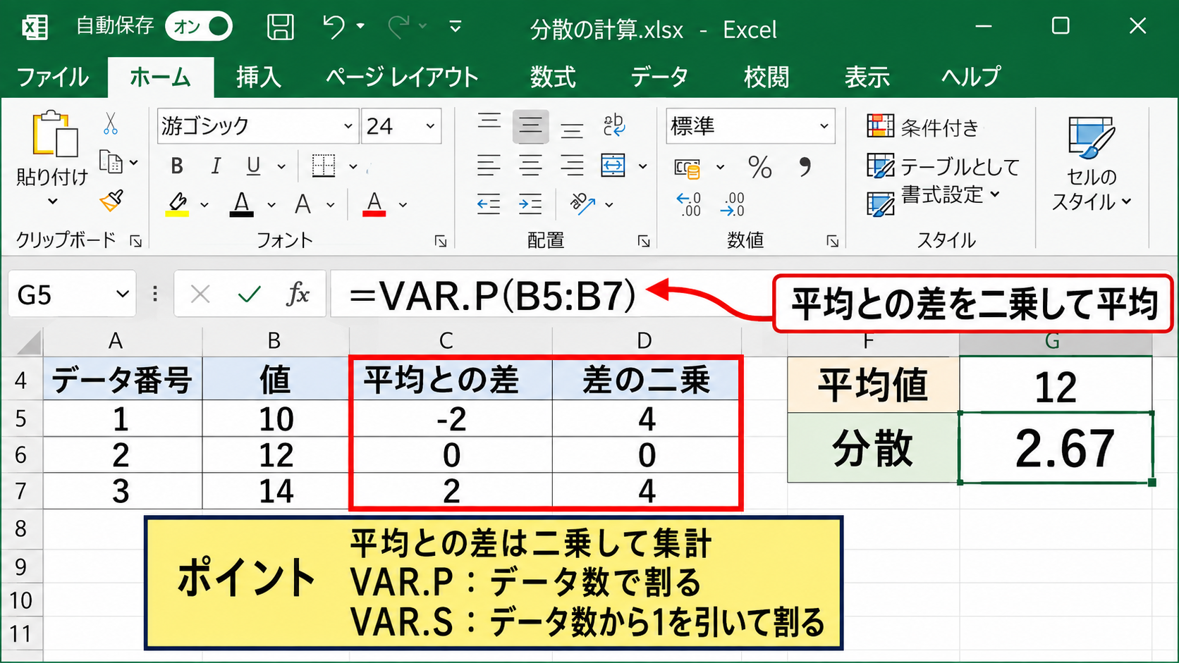 分散の意味と計算の仕組み