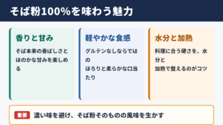 そば粉100パーセント料理の魅力