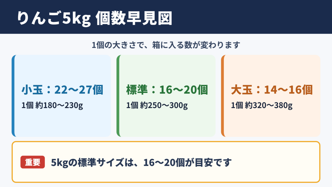 りんご5キロの個数目安