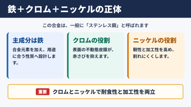 鉄にクロムとニッケルを加えた合金の正体