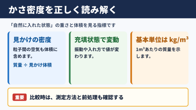 かさ密度の単位と基本的な考え方