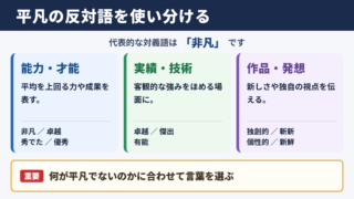 平凡の対義語と反対語の一覧