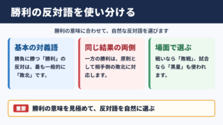 勝利の対義語「敗北」と意味別の反対語一覧